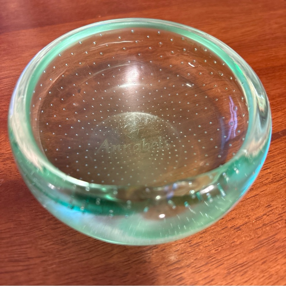 Vintage Annabel’s of London Hand Blown Glass Ashtray